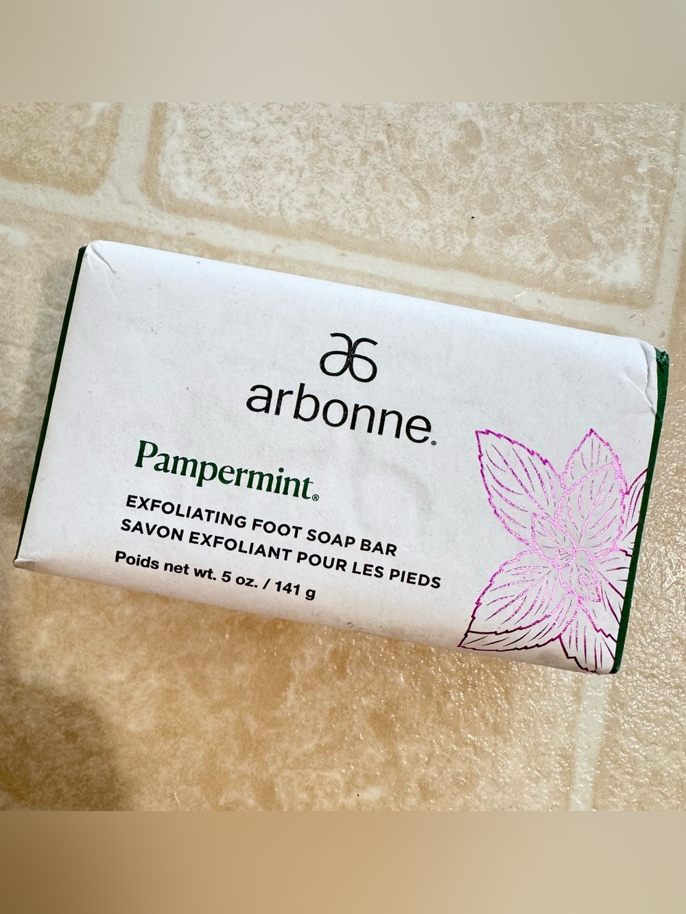 Arbonne Pampermint Exfoliating Foot Soap Bar 5 Oz Discontinued Peppermint Scent